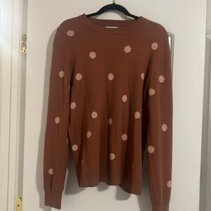 Pink Polka Dot Sweater. Size X.